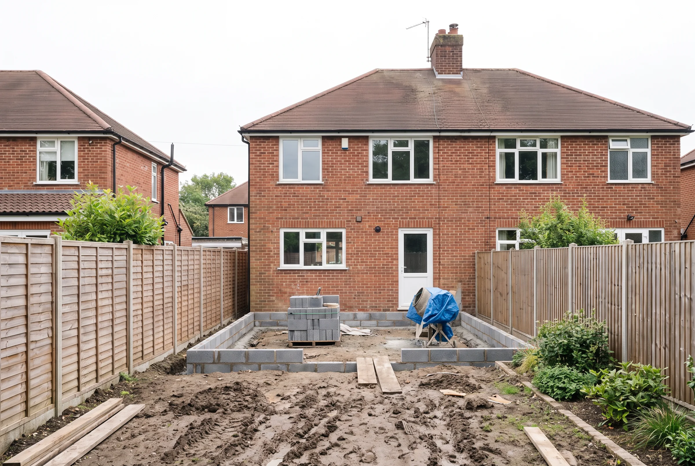 Week 1: foundations and the first blockwork in a muddy garden